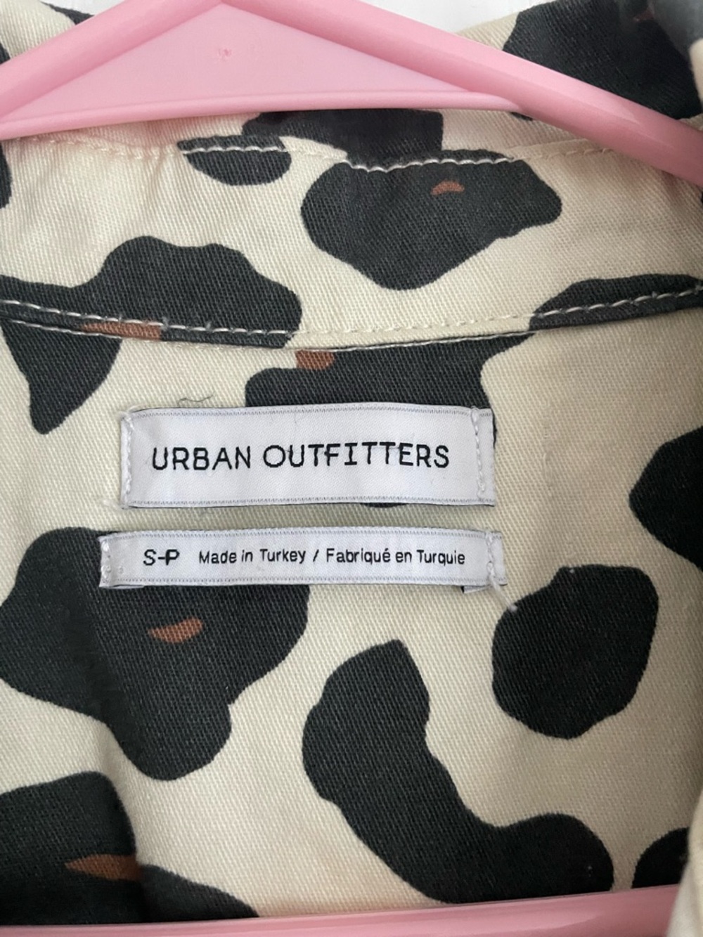 Urban Outfitters Beige and Black Leopard-Print Short Sleeve Jumpsuit - Picture 3 of 3